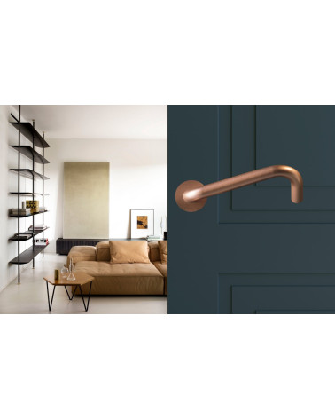 Tiradores de Puerta PMR en Acero Inoxidable, modelo NoHand con Acabado Cobrizo - Made in Italy - tirador de diseño