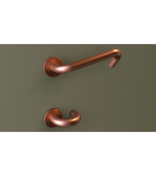 Tiradores de Puerta PMR en Acero Inoxidable, modelo NoHand con Acabado Cobrizo - Made in Italy - tirador de diseño