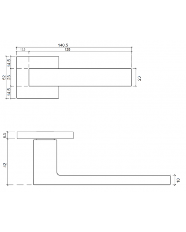 Tirador de puerta de zamak WARNA con dimensiones