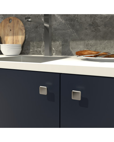 Botón de mueble titanio NOX tirador de diseño fijado en un mueble