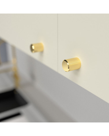 Tirador de mueble oro pulido AVANTI diseño fijado en un mueble