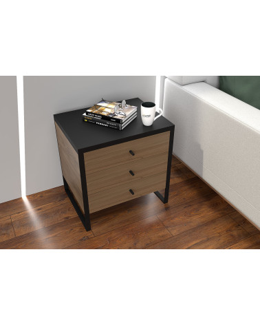 Tirador de mueble negro MONDO diseño montado en un mueble