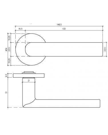 Tirador de puerta moderno SILENA con dimensiones