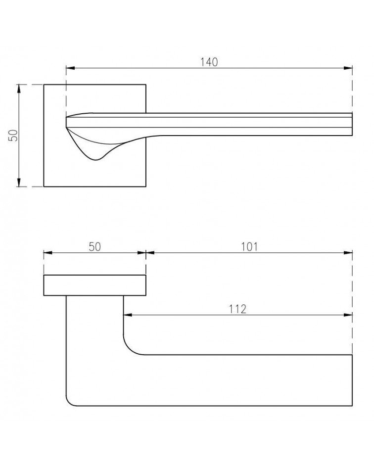 Tirador de puerta moderno LUNARIA con dimensiones