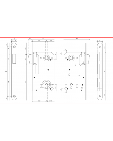 Cerradura magnética de diseño, distancia entre ejes 90, con llave en L para habitación - manilla de diseño