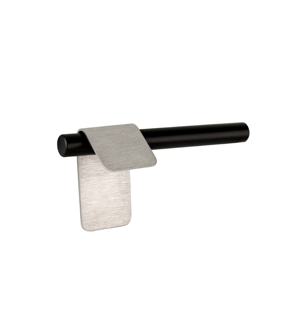 Tirador de mueble acero inoxidable/negro mate TORN-3 tirador de diseño