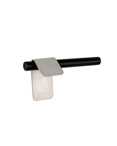 Tirador de mueble acero inoxidable/negro mate TORN-3 tirador de diseño