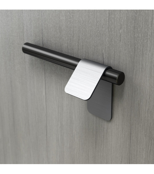 Tirador de mueble acero inoxidable/negro mate TORN-3 tirador de diseño