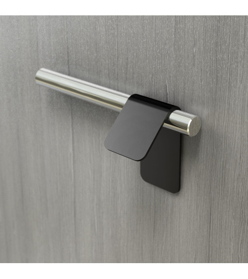 Tirador de mueble negro mate/cromo brillante TORN-3 tirador de diseño