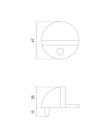 Tope de puerta cromo pulido DS21, para suelo