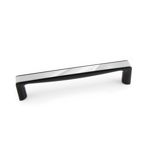 Tirador de mueble cromo brillante/negro brillante TWIX tirador de diseño
