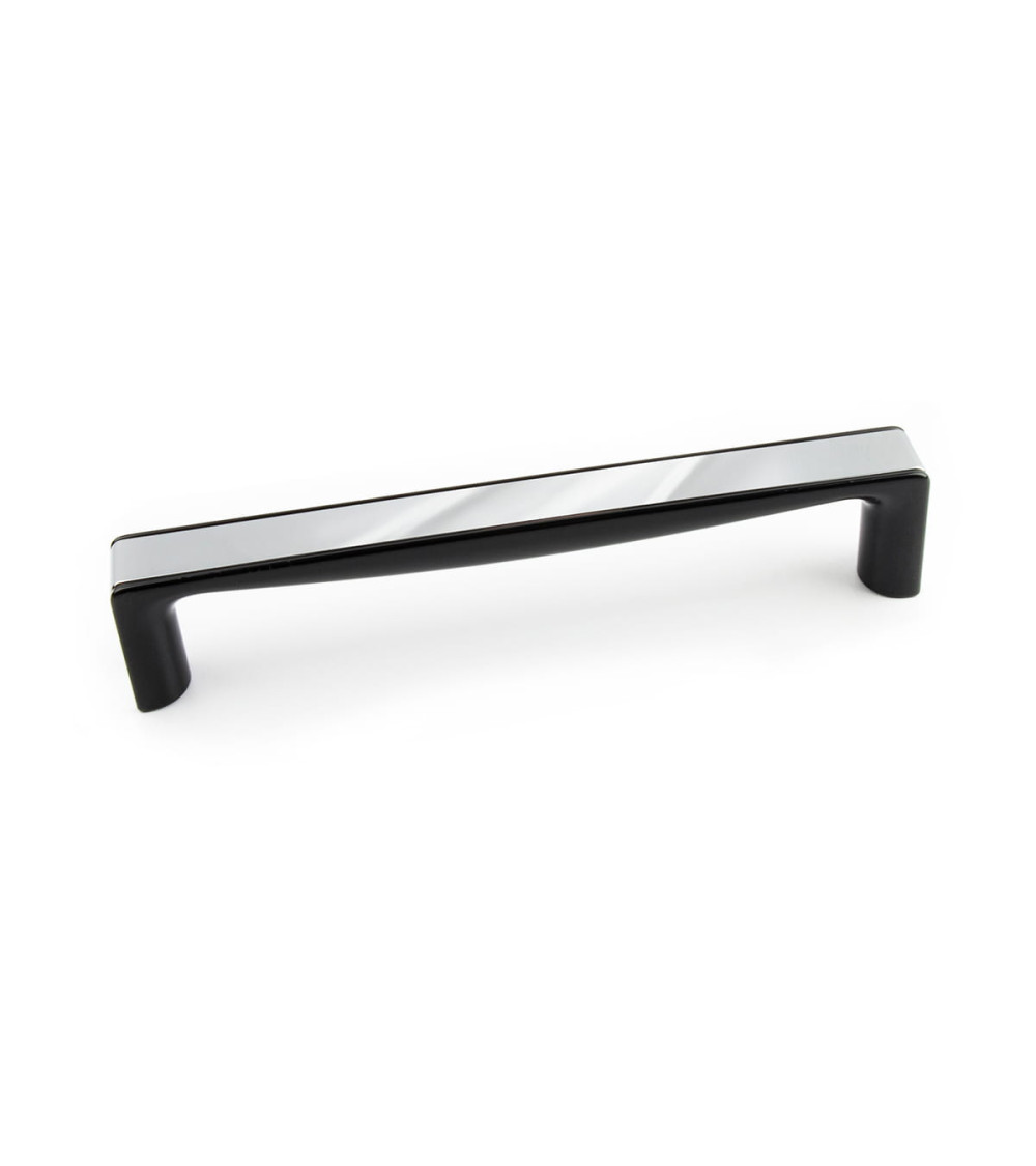 Tirador de mueble cromo brillante/negro brillante TWIX tirador de diseño