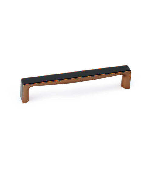 Tirador de mueble negro brillante/cobre TWIX tirador de diseño