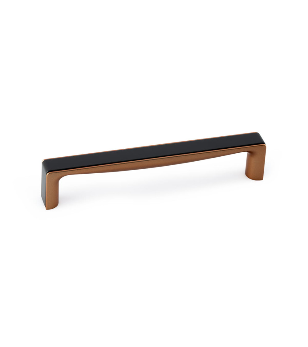 Tirador de mueble negro brillante/cobre TWIX tirador de diseño