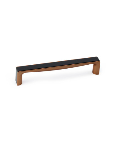 Tirador de mueble negro brillante/cobre TWIX tirador de diseño