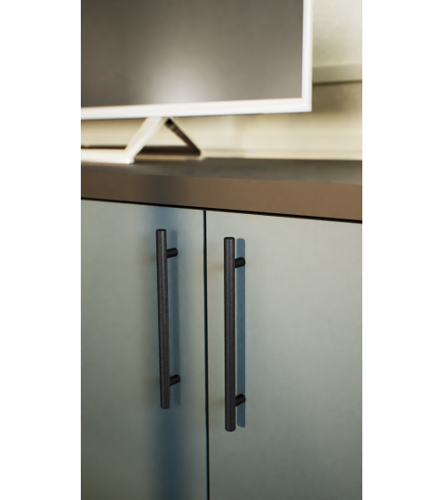 Tirador de mueble anodizado negro/negro mate CRUSO tirador de diseño