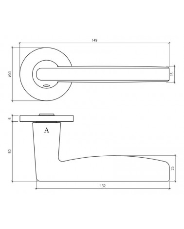 Tirador de puerta clásica LUNA con dimensiones