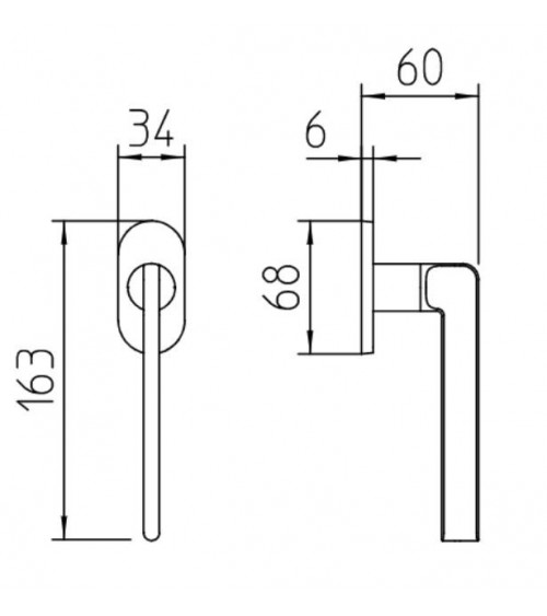 Tirador de ventana Mandelli GRINT - tirador de diseño