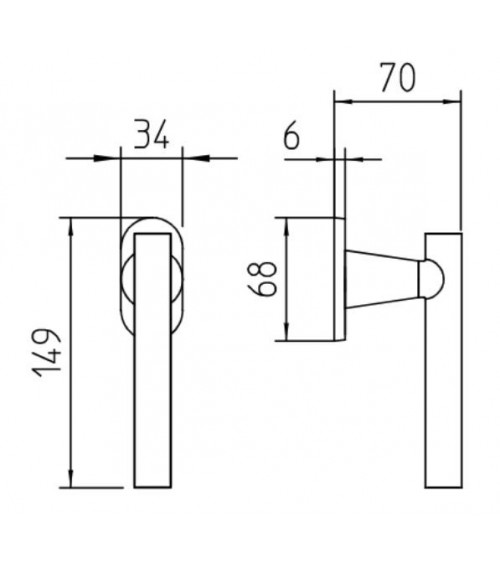 Tirador de ventana en cemento Mandelli JUNO - tirador de diseño