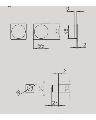 Tirador para puerta corredera sobria MANDELLI 1108T con dimensiones