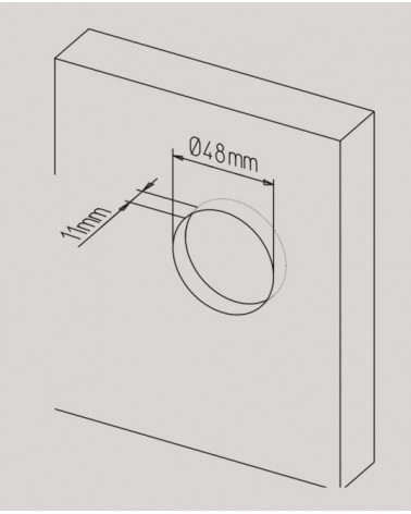 Tirador para puerta corredera sobria MANDELLI 1118T con dimensiones