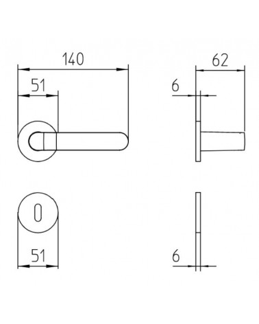 Tirador de puerta en latón Mandelli Callas con dimensiones