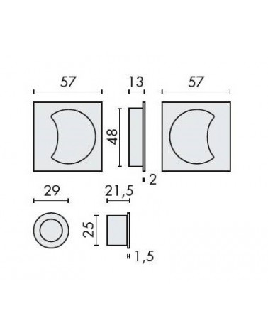 Tirador para puerta corredera moderna COLOMBO DESIGN con dimensiones