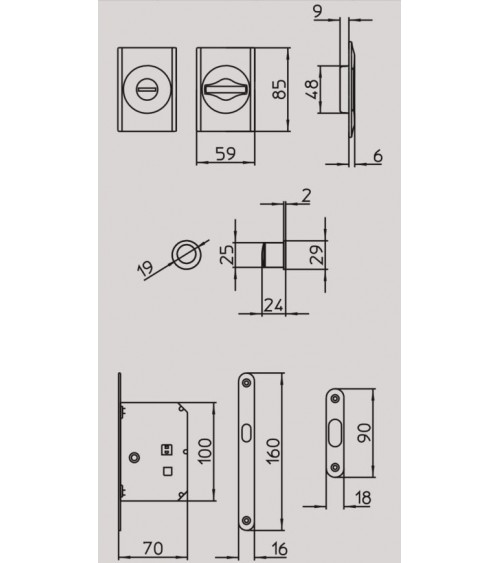 Manilla para puerta corredera sobria MANDELLI 1038TN/S manilla de diseño