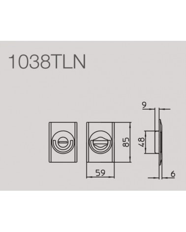 Tirador para puerta corredera estilo moderno MANDELLI 1038TLN con dimensiones