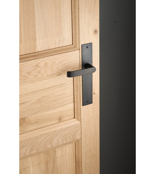Tirador de puerta contemporáneo sobre placa Latón - MADE IN FRANCE - tirador de diseño