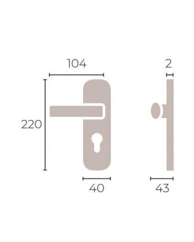 Tirador de puerta contemporáneo sobre placa Latón - MADE IN FRANCE - tirador diseño