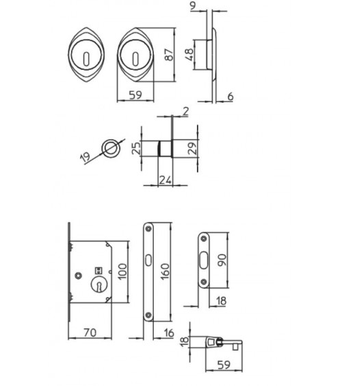 Tirador para puerta corredera sobria MANDELLI 368TC/S tirador de diseño