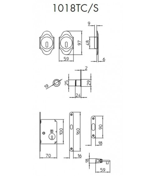 Manilla para puerta corredera elegante MANDELLI 1018TC/S ferretería de diseño