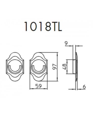 Tirador para puerta corredera depurada MANDELLI 1018TL con dimensiones