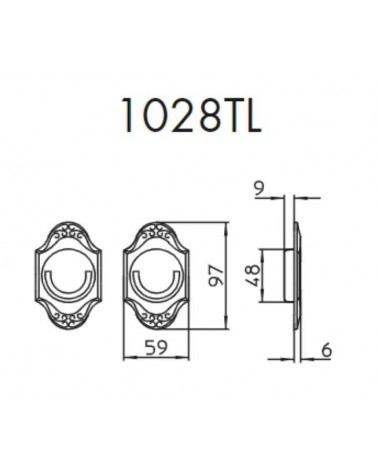 Tirador para puerta corredera depurada MANDELLI 1028TL con dimensiones