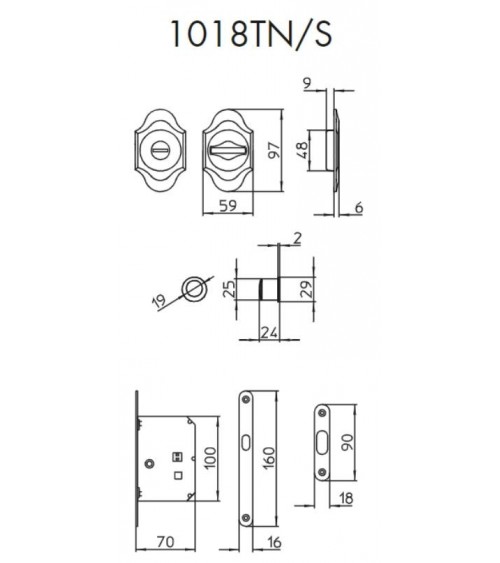 Tirador para puerta corredera moderno MANDELLI 1018TN/S ferretería de diseño