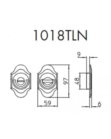 Manilla para puerta corredera sobria MANDELLI 1018TLN con dimensiones