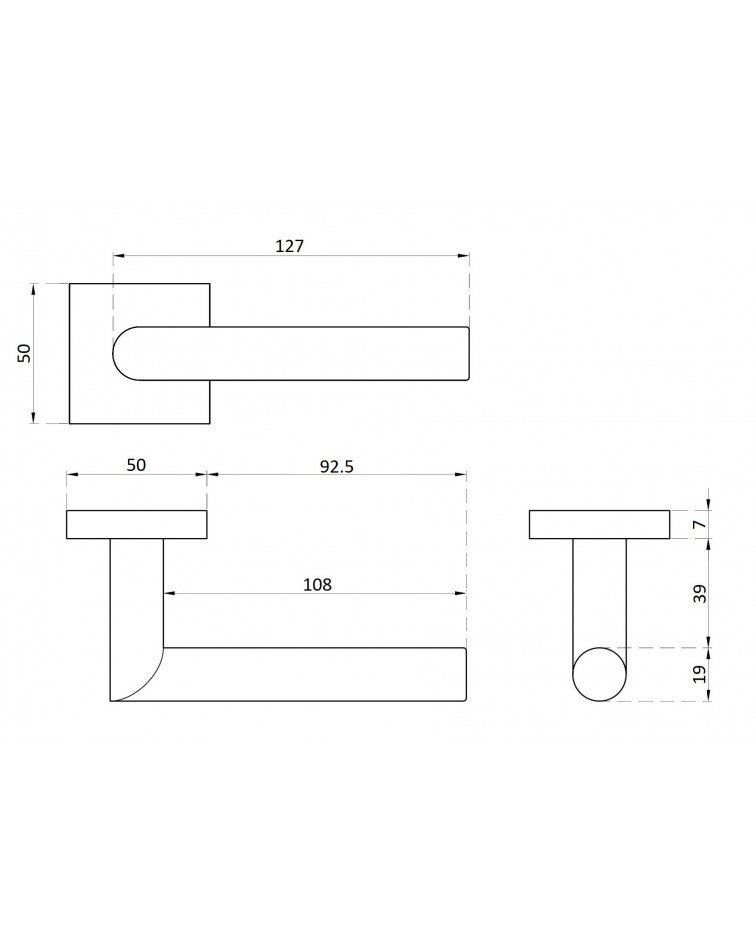 Tirador de puerta moderno ARABIS con dimensiones
