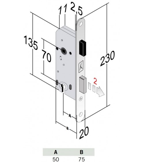 Bonaiti B-France llave de bombín - cerradura magnética de diseño con llave "i" - manilla de diseño