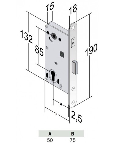 Bonaiti B-Forty llave de bombín - cerradura magnética de diseño con llave "i" - manilla de diseño