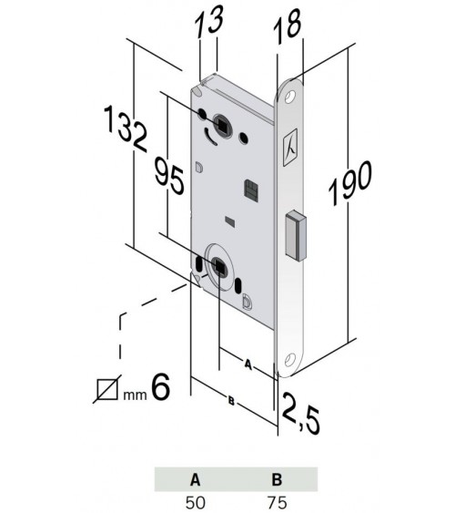 Bonaiti B-Forty WC - cerradura magnética chic con condena - tirador de diseño