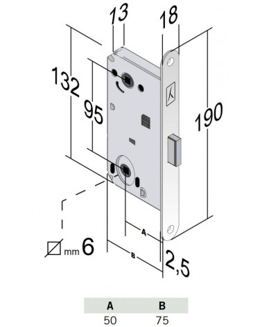 Bonaiti B-Forty WC - cerradura magnética elegante con condena - manilla de diseño