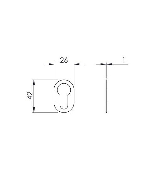 Roseta de puerta VERUM slim, para llave de cilindro - tirador de diseño