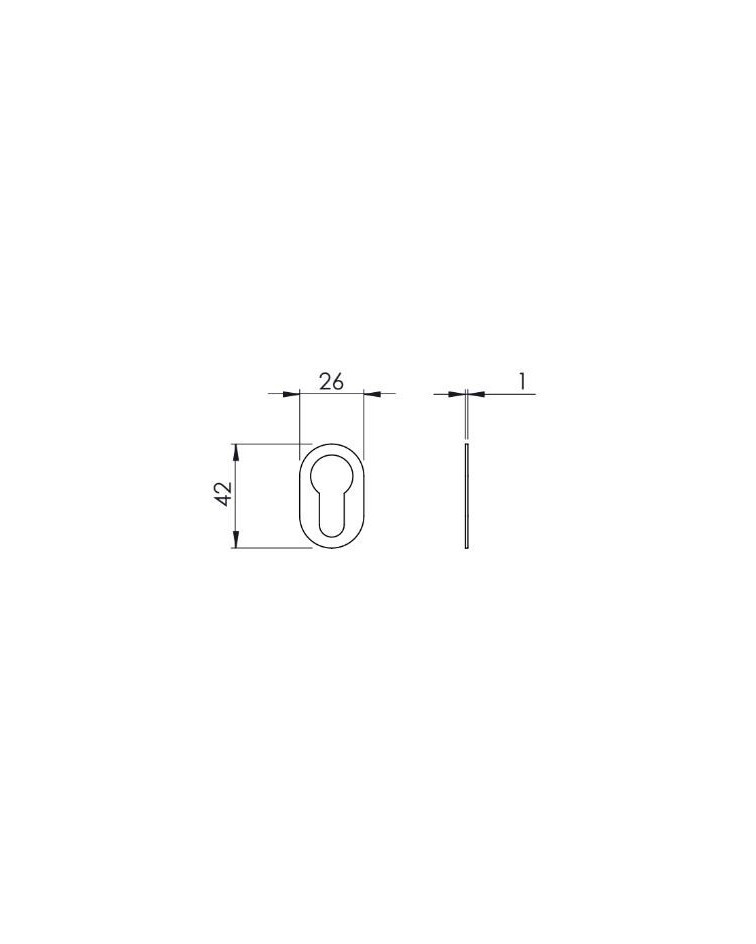 Escudo de puerta VERUM slim, para llave de bombín - herraje de diseño