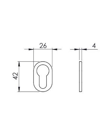 Roseta de puerta VERUM estándar, con llave de cilindro - tirador de diseño