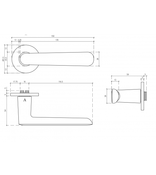 Tirador de puerta clásico ARIA diseño