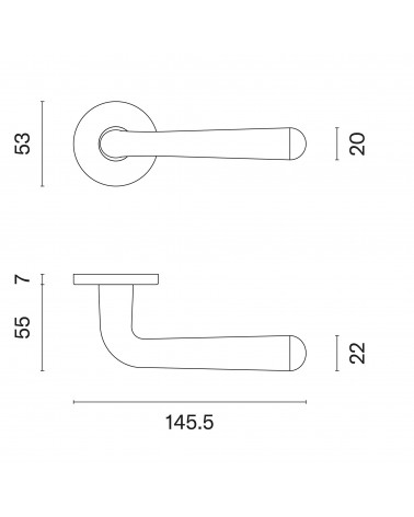 Tirador de puerta Retro IRGA con dimensiones