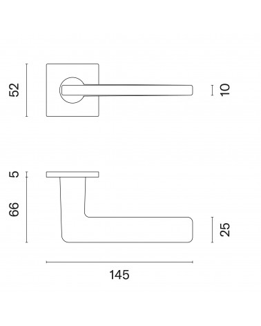 Tirador de puerta contemporáneo SETIA con dimensiones