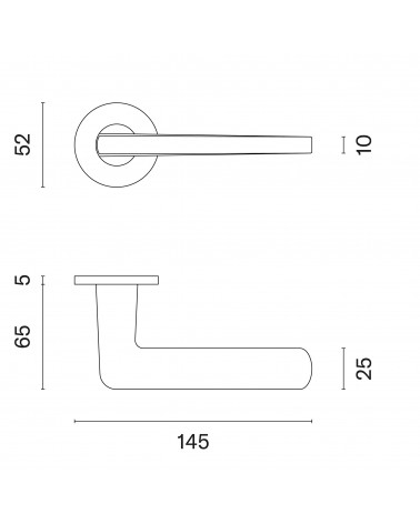 Tirador de puerta Moderna LIRA con dimensiones
