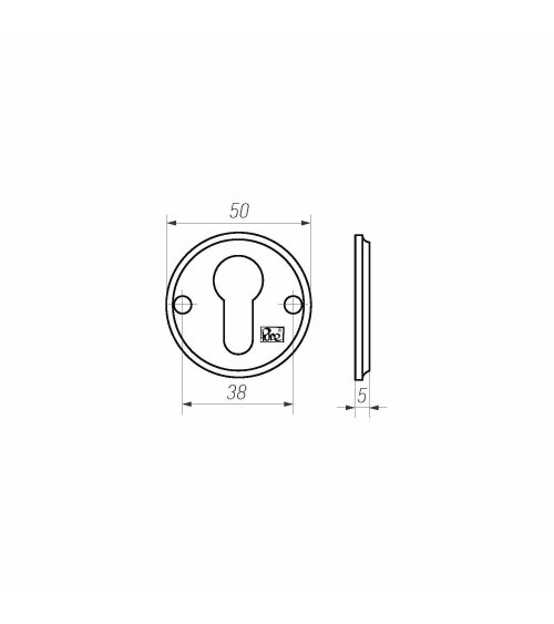 Roseta de puerta R PURE llave PZ-50R - ferretería de diseño